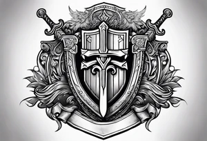 Valhalla stairs sword shield tattoo idea