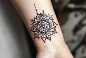 photographer trippy mandala tattoo idea