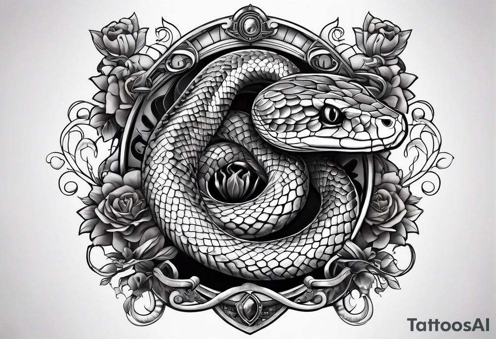 snake in steampunk tattoo idea