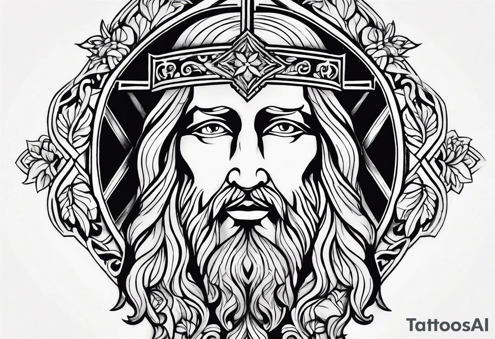 Looking to do a cover up on my ankle and cover my Lower leg. Thinking a Jesus theme tattoo tattoo idea