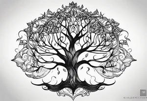 Baum mit langen Wurzeln tattoo idea