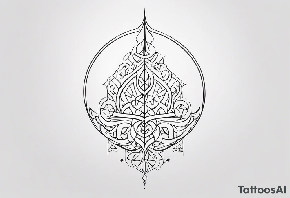 Thin vertical caligraphy of milad kimia tattoo idea