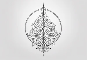 Thin vertical caligraphy of milad kimia tattoo idea