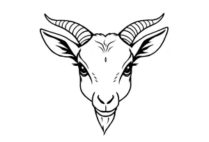 fine line cute goat face tattoo idea