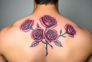 4 Rose tattoo in color tattoo idea