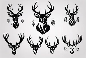 A logo for an outdoors company that includes an "S" and an "M". Includes a deer tattoo idea