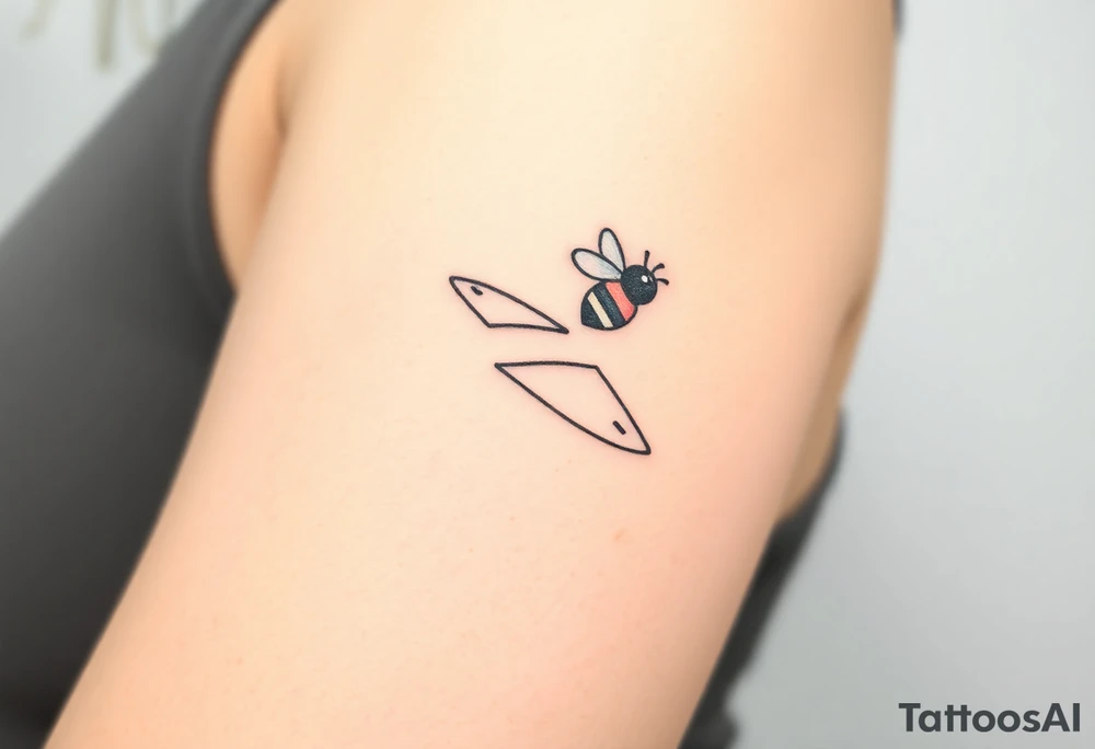 jet plane with a bee flying with it tattoo idea