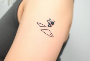 jet plane with a bee flying with it tattoo idea