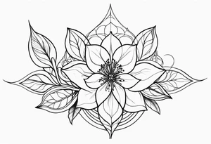 Elvish long flower tattoo idea