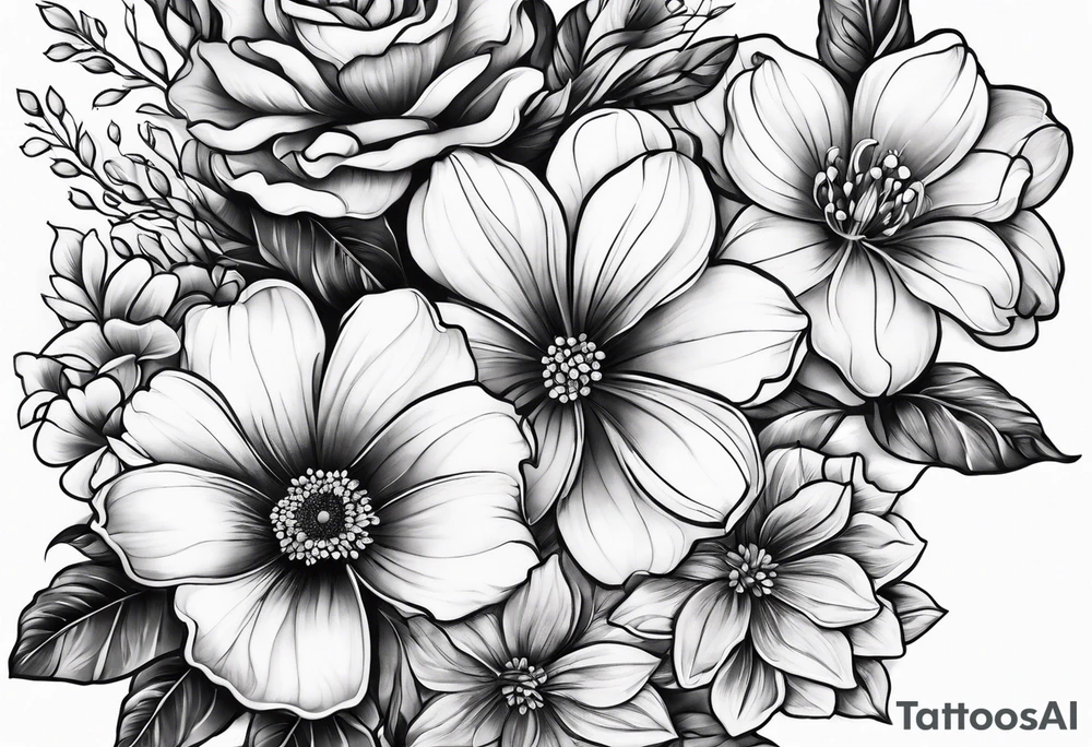 flowers tree tattoo idea