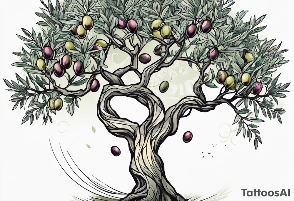 olive tree tattoo idea