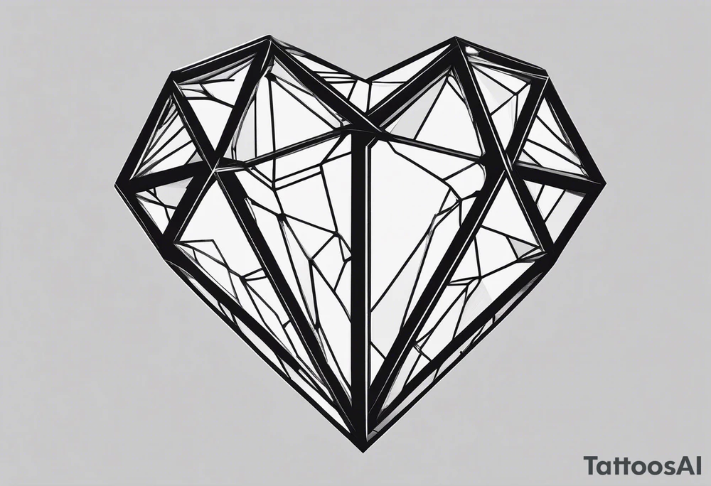 black hexagon diamond heart with dark background tattoo idea black hexagon diamond heart with dark background tattoo idea