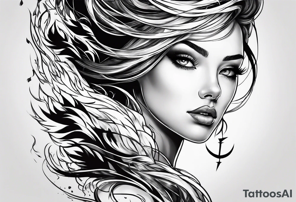 fire and lightning tattoo idea