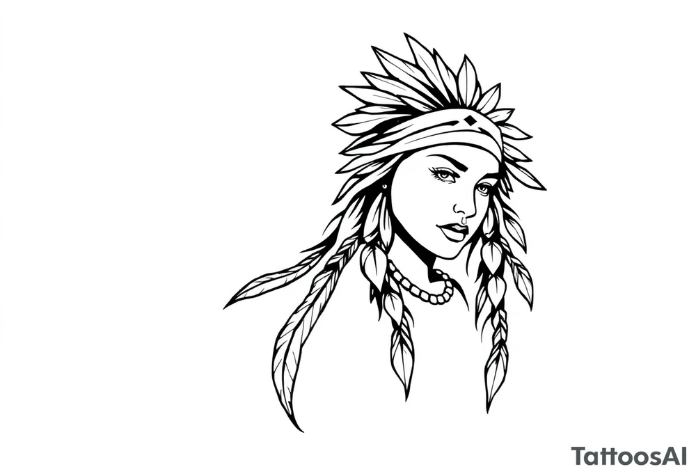 Native American female tattoo idea
