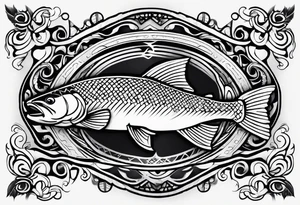 salmon forearm tattoo idea