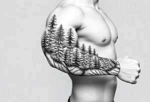 Coniferous forest forearm tattoo sleeve tattoo idea