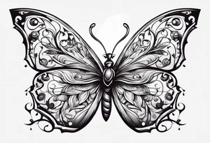 Butterfly with thorns tattoo idea