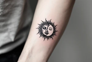 sunface (sunsign in aquarius) & moonface (moonsign in pisces) astrology / yang and yang / apple emojis inspired tattoo idea