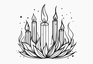 crystalized candle flames tattoo idea