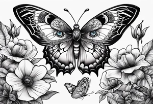 Butterflies, owl, firefly, dragonflies tattoo idea