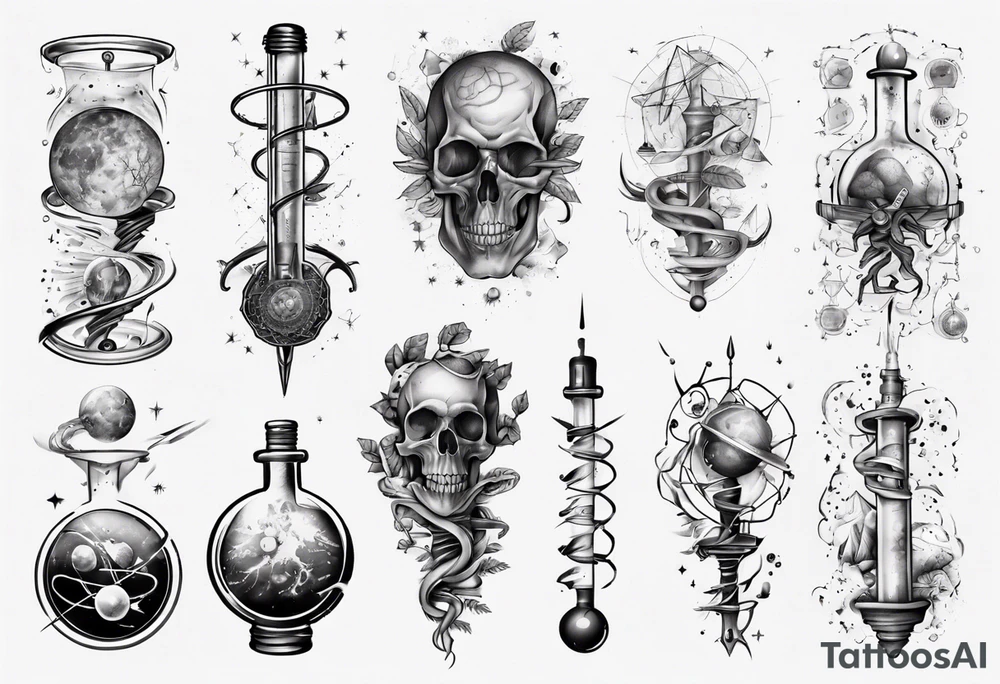 science full arm tattoo idea