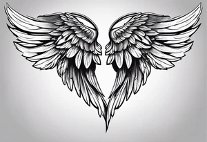 Angel wings with diamond tattoo idea