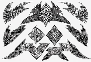 Dragon skin symmetrical tattoo idea