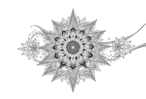 intricate mandala with sacred geometry and cosmic elements tattoo idea