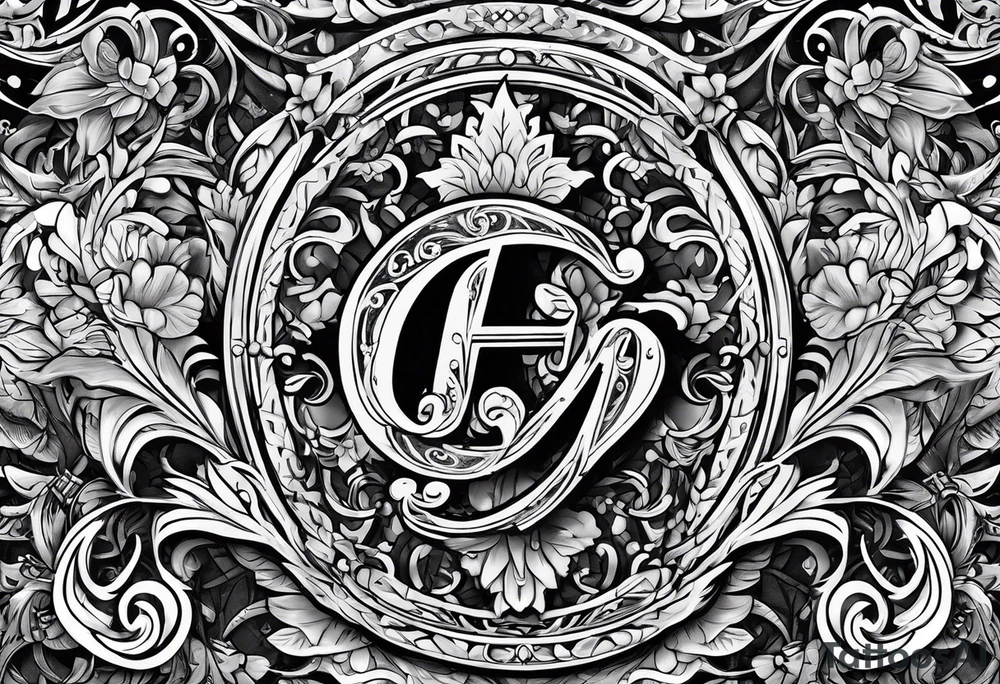 FF letters with tattoo idea