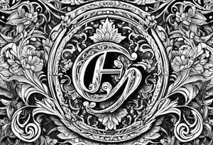 FF letters with tattoo idea