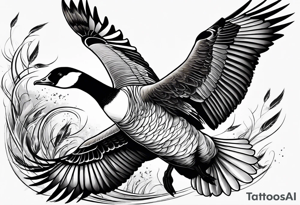 canadian goose fighting tattoo idea