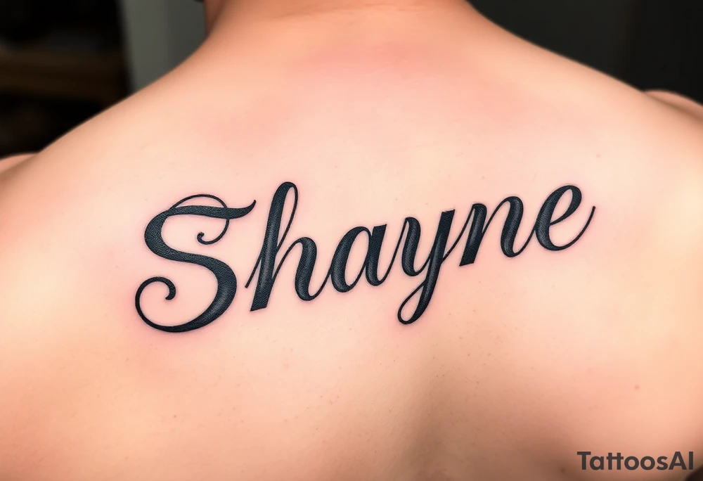 The name shayne written tattoo idea