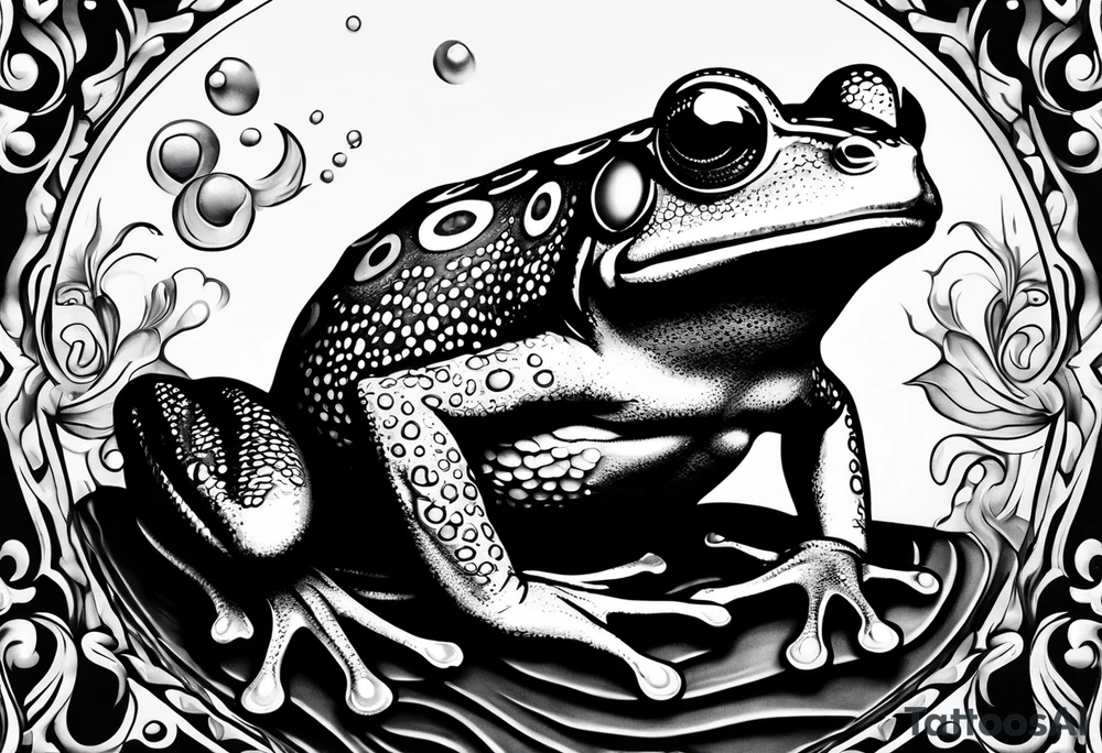 a psychedelic frog tattoo idea