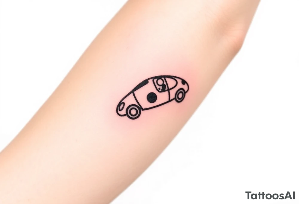 Ladybug driving car tattoo idea