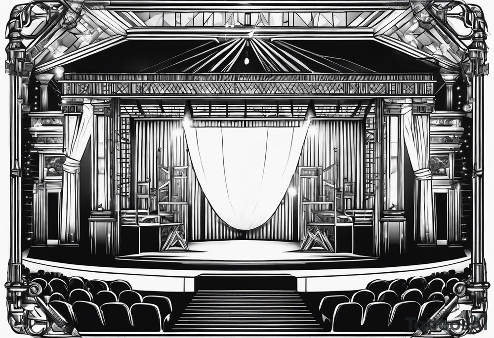 Truss, stage, lights, show, music tattoo idea