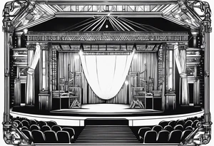 Truss, stage, lights, show, music tattoo idea
