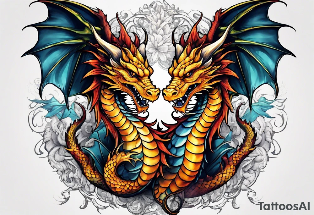 two headed dragon tattoo idea