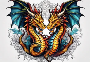 two headed dragon tattoo idea