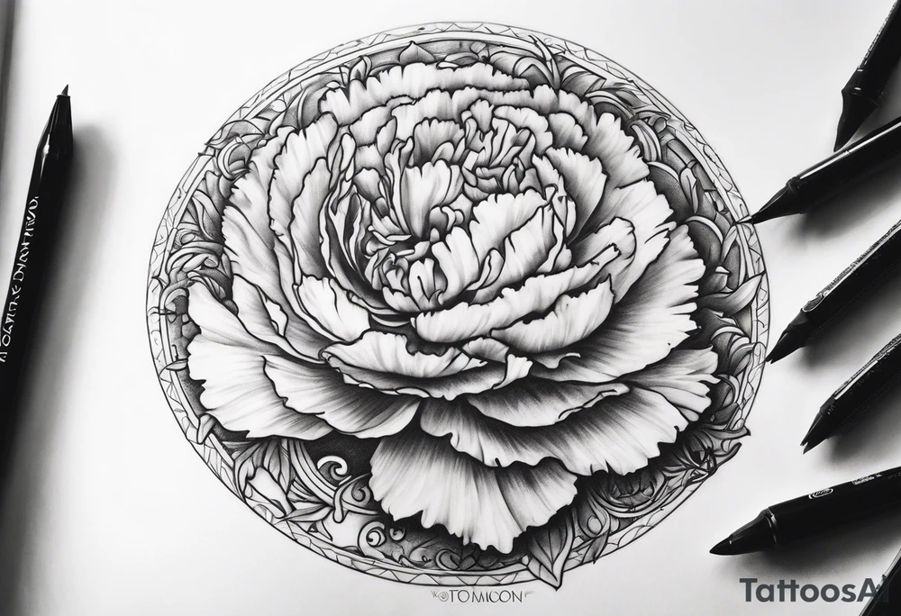 carnation moon tattoo idea