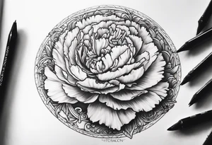 carnation moon tattoo idea