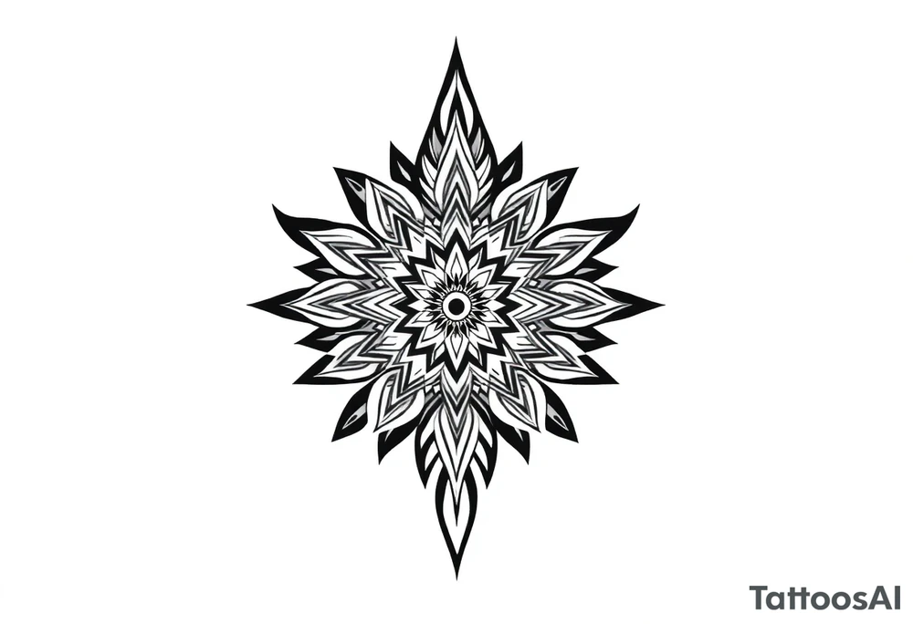 spiritual feather indian mandala shaman tattoo idea