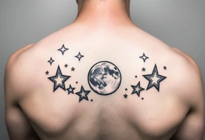 stars and moon tattoo idea