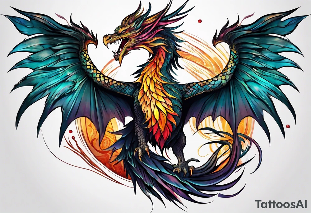 Phoenix dragon. tattoo idea