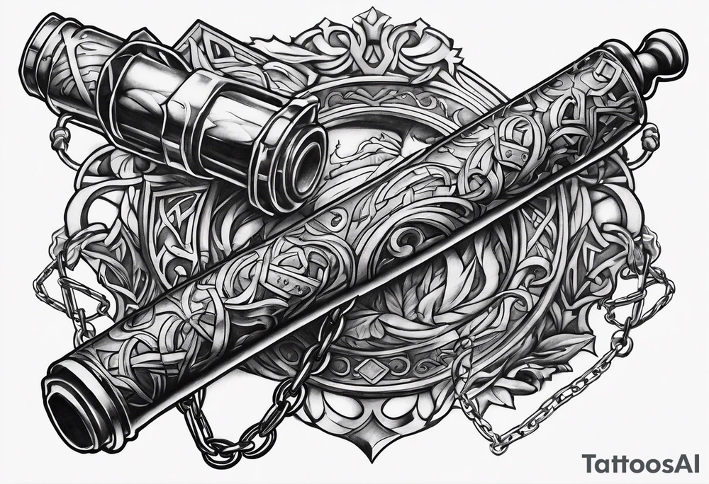 broken sword weapon, chains tattoo idea