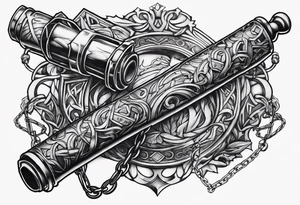 broken sword weapon, chains tattoo idea