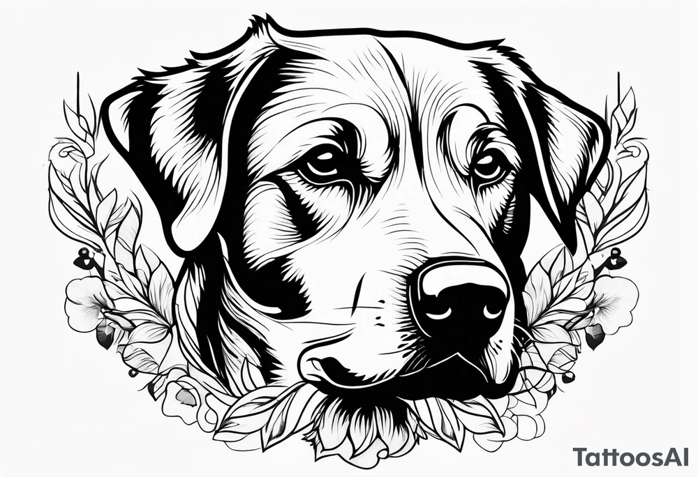 Dog head shape outline with nature virw tattoo idea Dog head shape outline with nature virw tattoo idea
