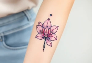 A lotus and orchid combination in soft pastel tones tattoo idea