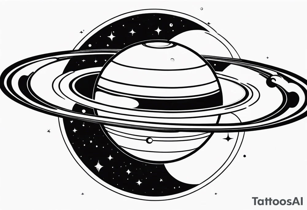Saturn with infinity symbols tattoo idea