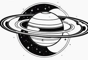 Saturn with infinity symbols tattoo idea