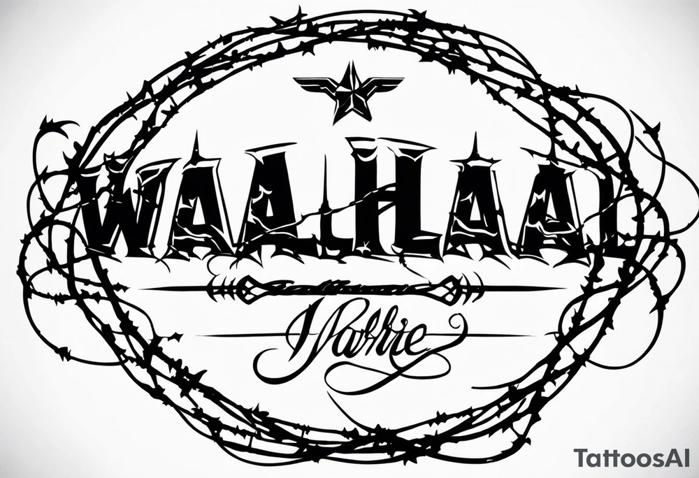 Wounded warrior valhalla barb wire tattoo idea